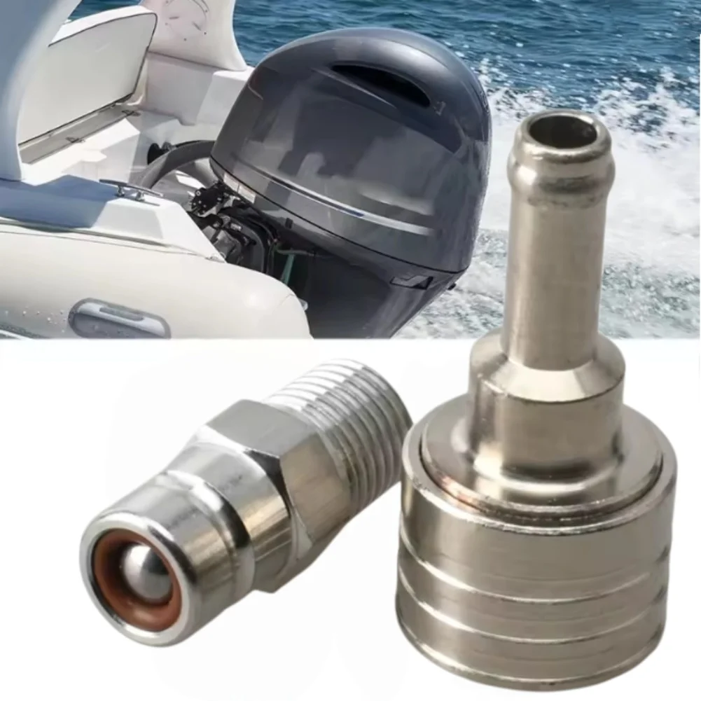 Boat Motor Adapter Fuel Connector For Boat Motor Repair Secure Reliable Connection Easy Installation Design Silver
