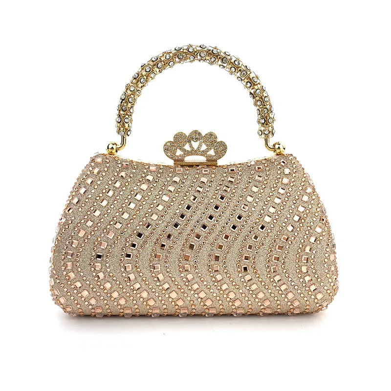 

2025 New Luxury Fashion Diamonds Women's Handbags Full Rhinestone Design Party Evening Clutch Bag Lady Wedding Shoulder Bags
