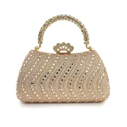 2025 New Luxury Fashion Diamonds Women's Handbags Full Rhinestone Design Party Evening Clutch Bag Lady Wedding Shoulder Bags