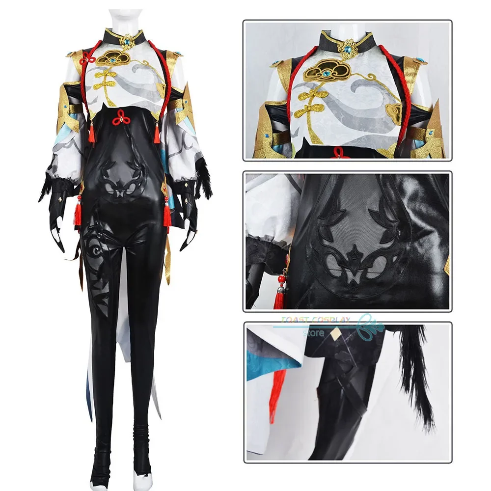 Shenhe Cosplay Game Genshinimpact Shenhe Cosplay Costume Anime Suits Party Costume Wig Shoes Full Shen He Set Role Play Outfit