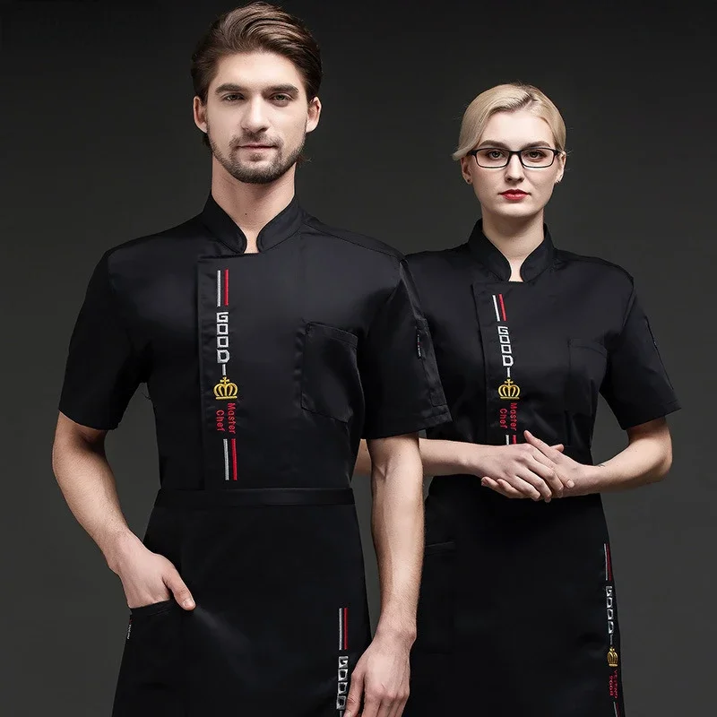 Kurzarm Koch Jacke Sommer Chefkoch Uniform Restaurant Hotel Küche Kochen Kleidung Kellner Uniform Küche Bäcker tragen