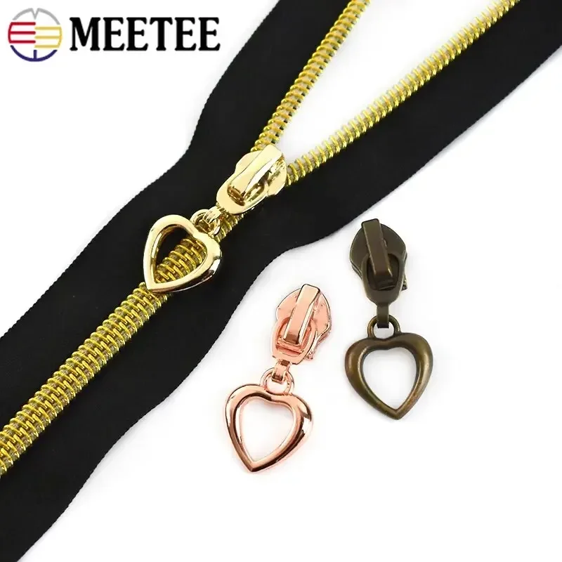 5/10/20/30Pcs 5# Meetee Nylon Slider for Zipper Repair Zippers Puller Closure Replacement Bag Zips Pull Head Zip Accessories