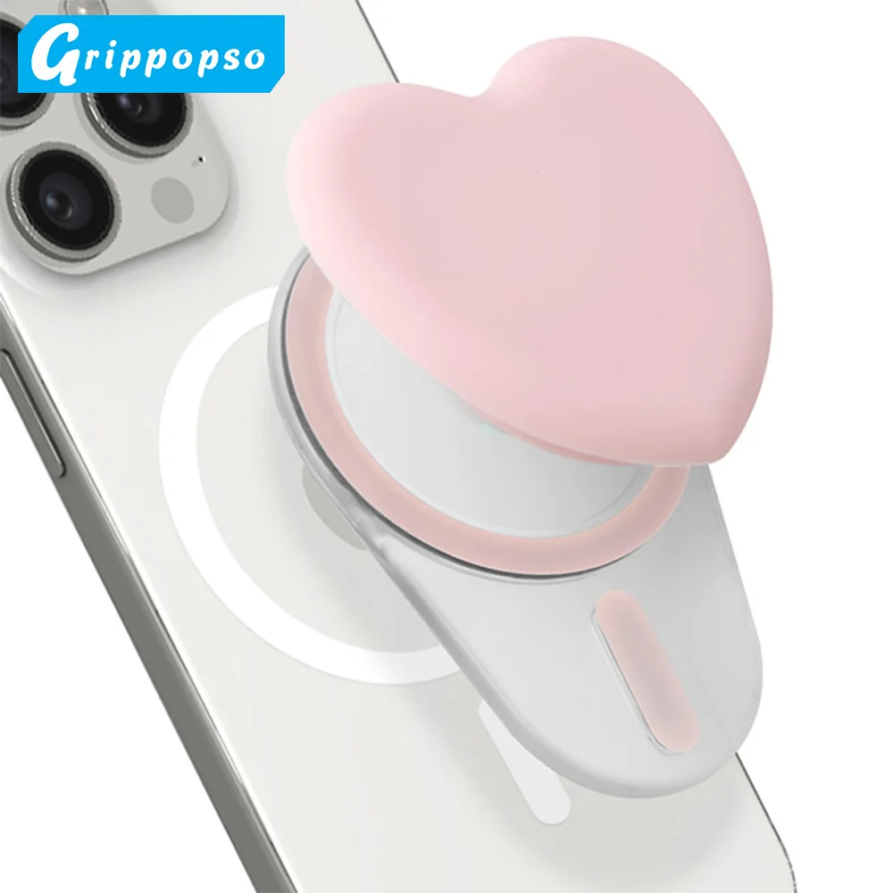 Grippopso Phone Grip Holder Sockets Compatible with MagSafe, Adapter Ring for MagSafe Included, With Silicone Cover SmartTok