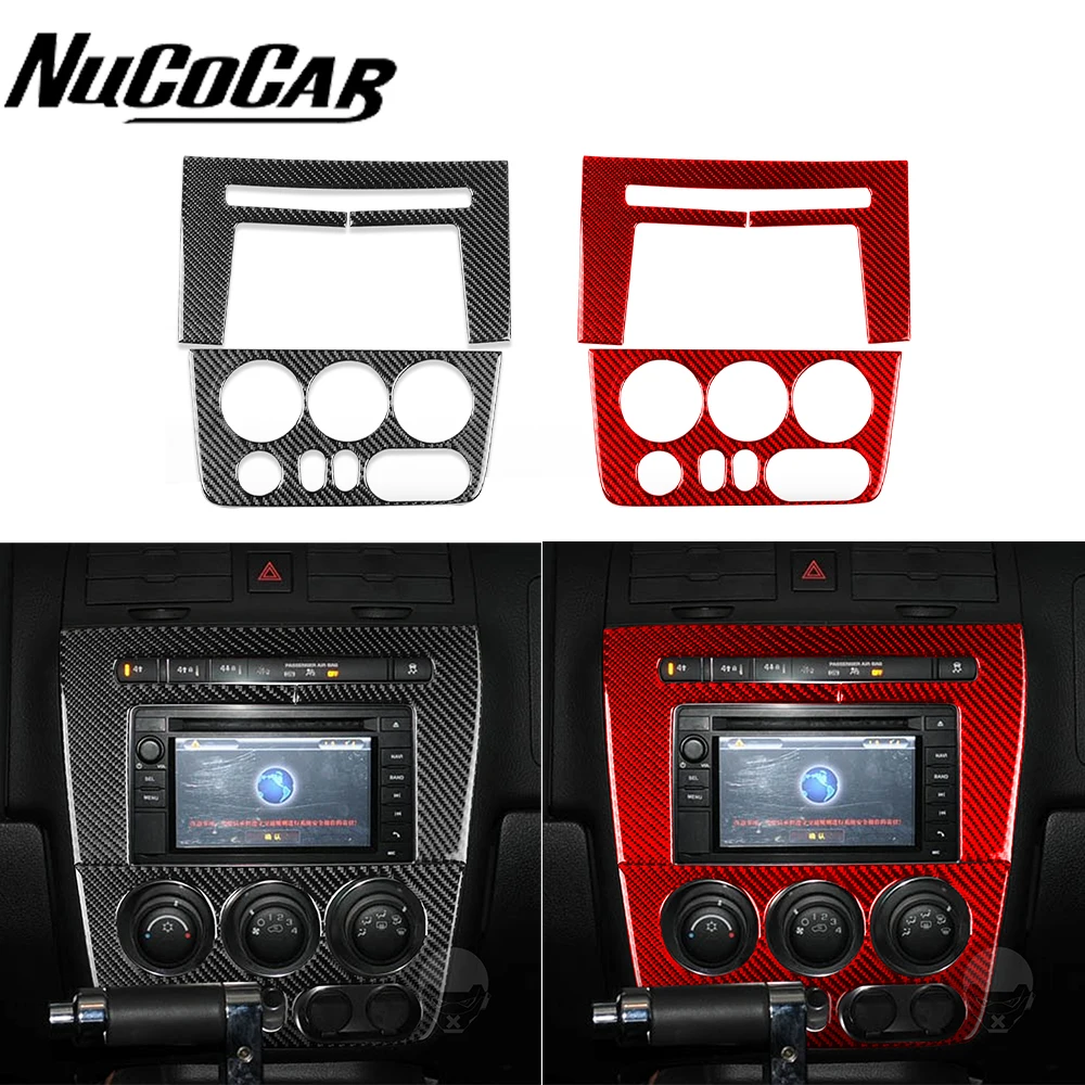 For Hummer H3 2006-2010 Carbon Fiber Radio Navigation CD Air conditioning control panel Car Interior Accessories Trim Stickers