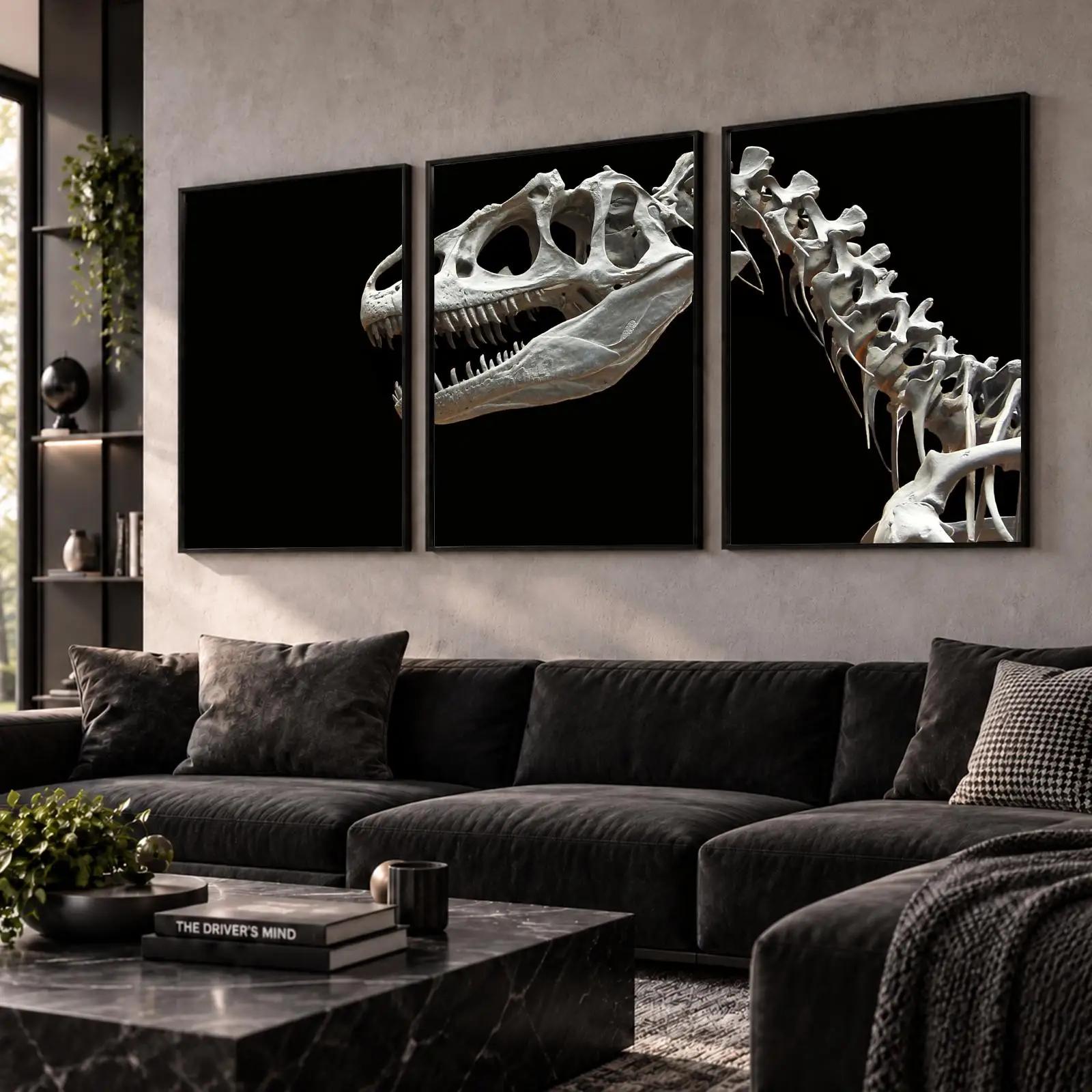 Trendy Dinosaur Fossil Art Painting Calligraphy Wall Art Canvas Poster Collection Prints for Bedroom Living Room Home Decoration