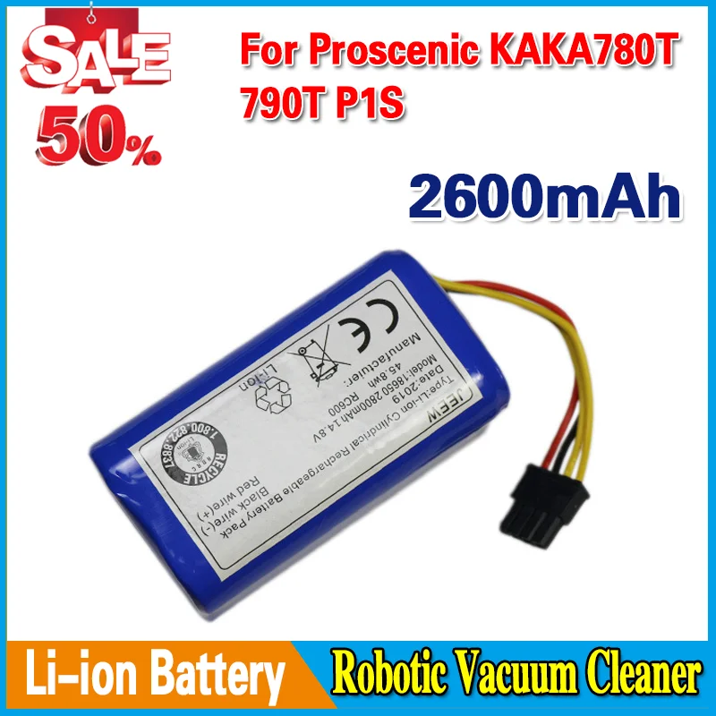

14.4V 2600mAh Replacement battery for Proscenic 790T Robotic Vacuum Cleaner battery