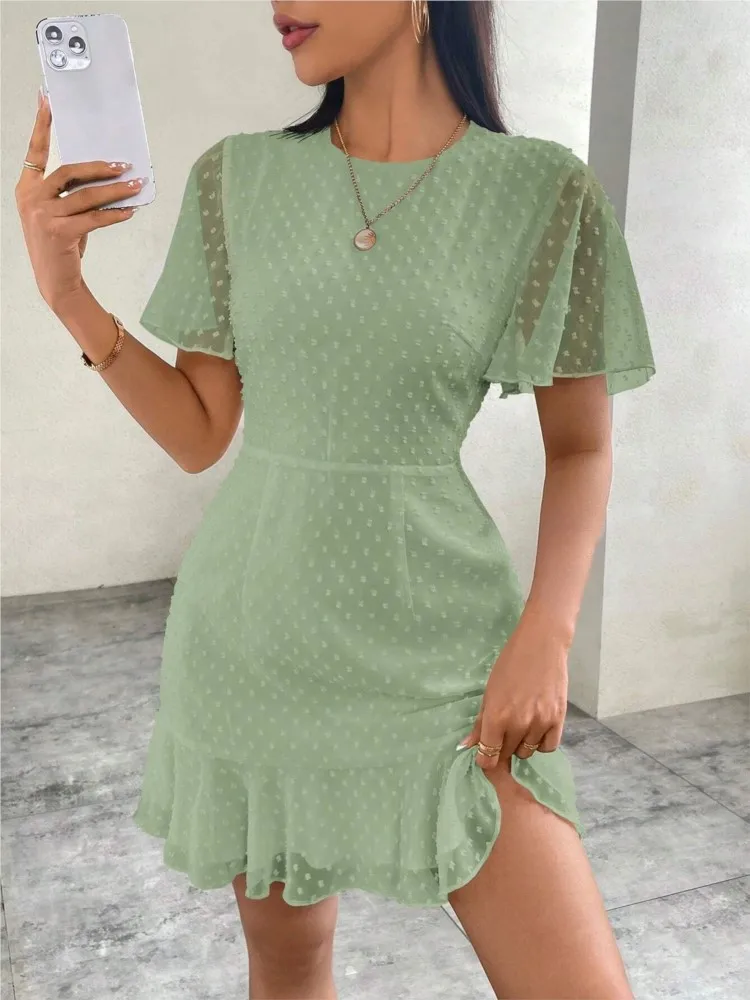 

New Summer Women's Short Sleeved Short Dress,Casual Dresses,Woman's Clothing 2025,Elegant Dresses For Women