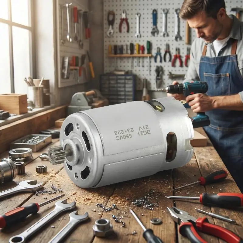 RS550 21V Electric Drill Motor High Torque  Motor for Cordless  Drill Home Projects