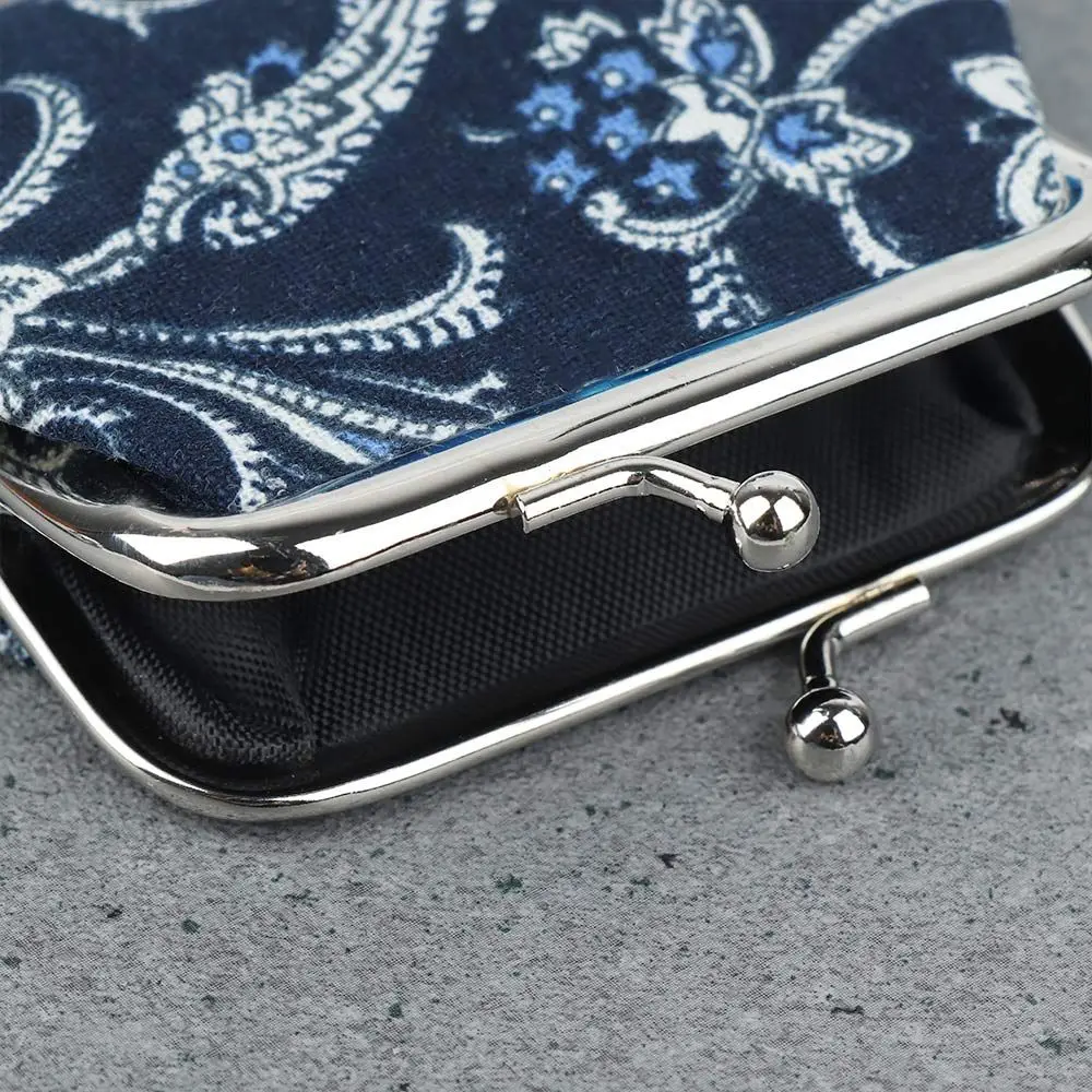 Vintage Mini Blue and White Porcelain Flower Women Girl Clutch Bag Coin Purses Small Wallet Card Holder