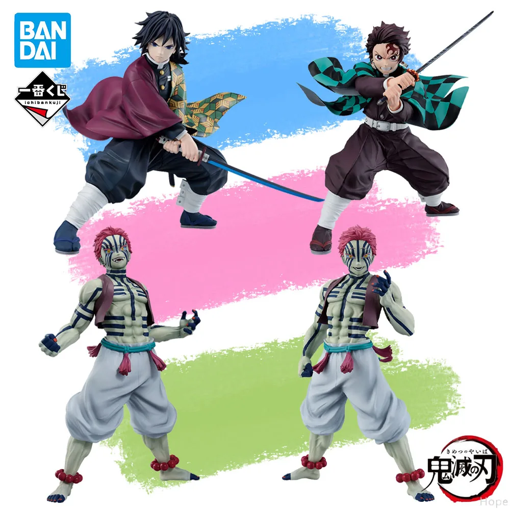 In Magazzino Originale BANDAI Ichiban Kuji Demone Slayer Upper Moon Tre Kamado Tanjirou Giyu Tomioka Akaza Figura Anime Modello Giocattolo