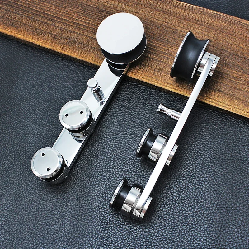 أعلى جودة جدار فولاذي مقاوم للصدأ جبل تحديد الباب الزجاجي بكرة الزجاج المقسى الباب الملحقات نظام الباب المنزلق