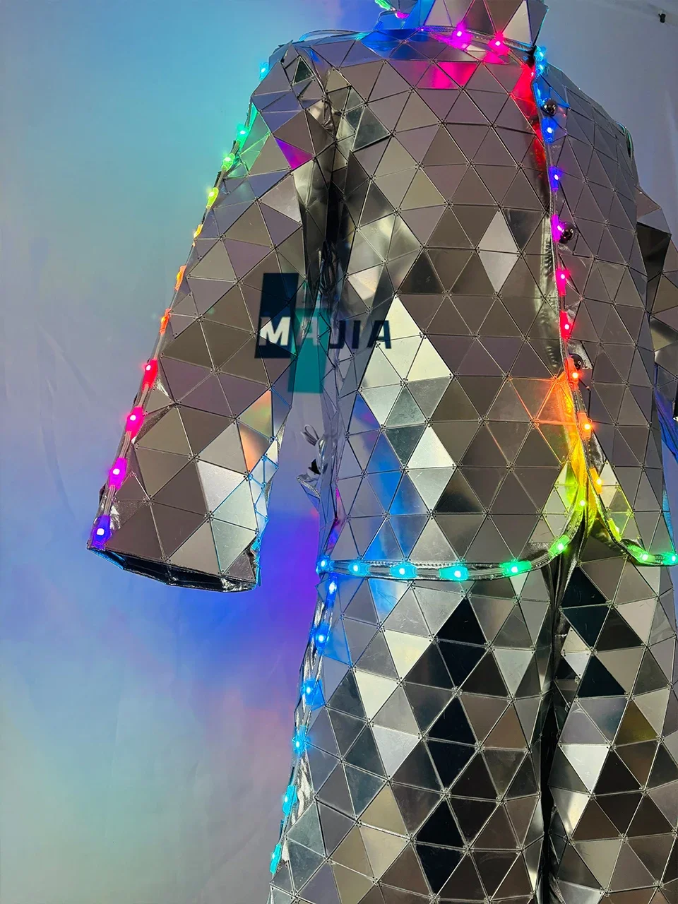 نمط جديد ركائز ووكر مرآة زي الرجال لأداء DJ تأثيري امرأة تظهر الرقص حفلة كرنفال هالوين حفلة عيد الميلاد