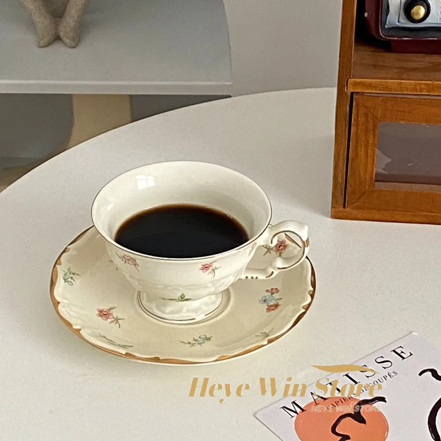 European Style Fragmented Flowers Ceramic Coffee Cup Set Light Luxury Ceramics Delicate Afternoon Tea Cup Coffee Cup - Image 4