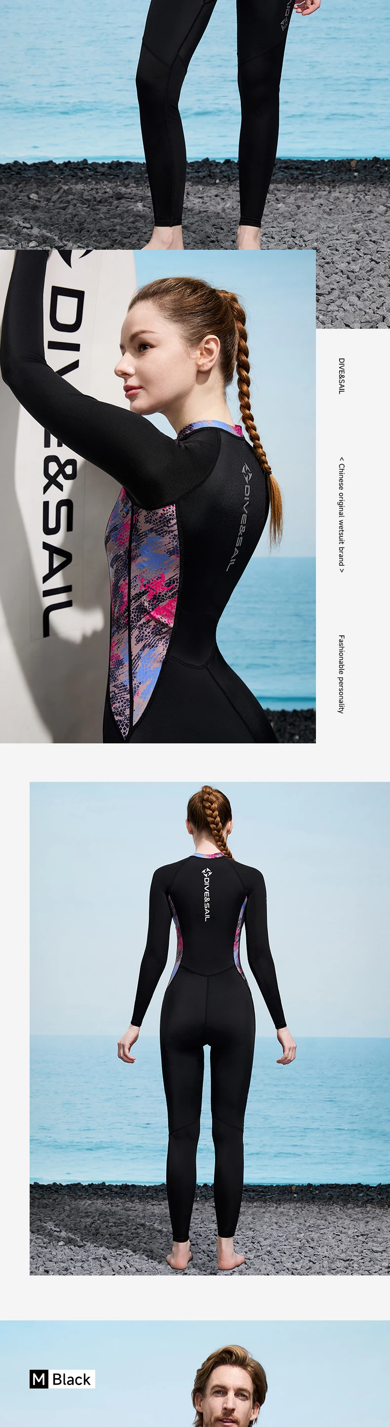 Tauchhautanzug für Damen und Herren, Ganzkörper-Rashguard, Badebekleidung, dünner Neoprenanzug, einteiliger Badeanzug, schnell trocknend, UV-Schutz – Detail 8