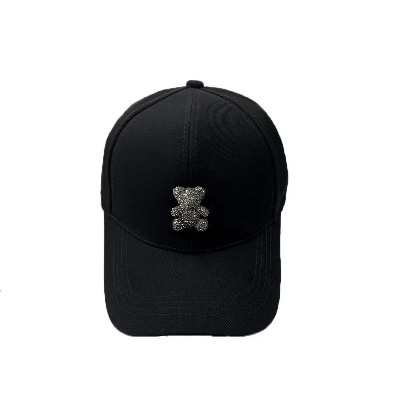 Fashion Designer Four Seasons Baseball Caps for Women Korean Bear Rhinestone Caps Sun Hats Street Outdoor Visors Hip Hop Hat