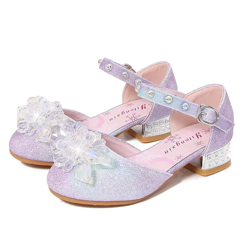 

Girls' Crystal Princess Shoes Children's High Heels Summer New Closed-toe Children's Sandals Dance Performance Shoes