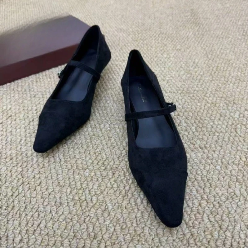 Thin Heeled Pointed Mary Jane Women's 2026 Spring New Shallow Mouth French Low Order Shoes