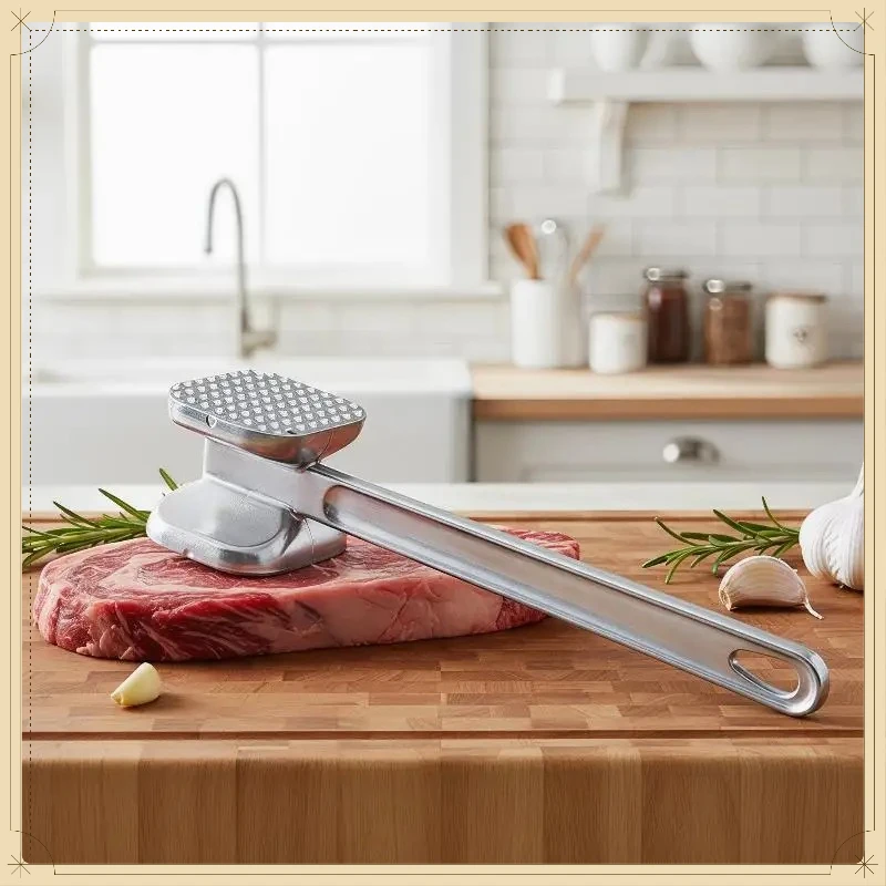 Stainless Steel Meat Tenderizer Hammer Double Sided Fast Softening Meat Mallet Essential Kitchen Gadget For BBQ Steak Cooking
