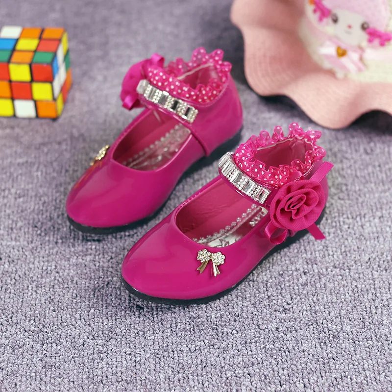 

Children's Performance Dance Shoes Black White Lace Girls' Leather Shoes Girl Kids Spring Summer Bowtie Princess Flats Footwear