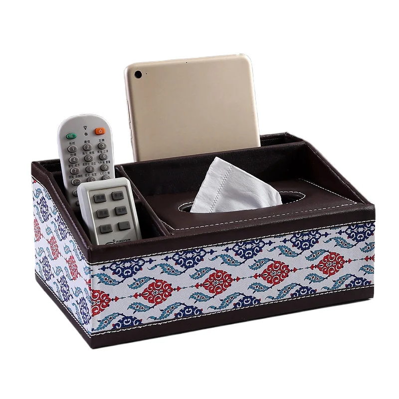 

Creative remote control storage box, household living room leather tissue box, multi-purpose sundries storage and finishing