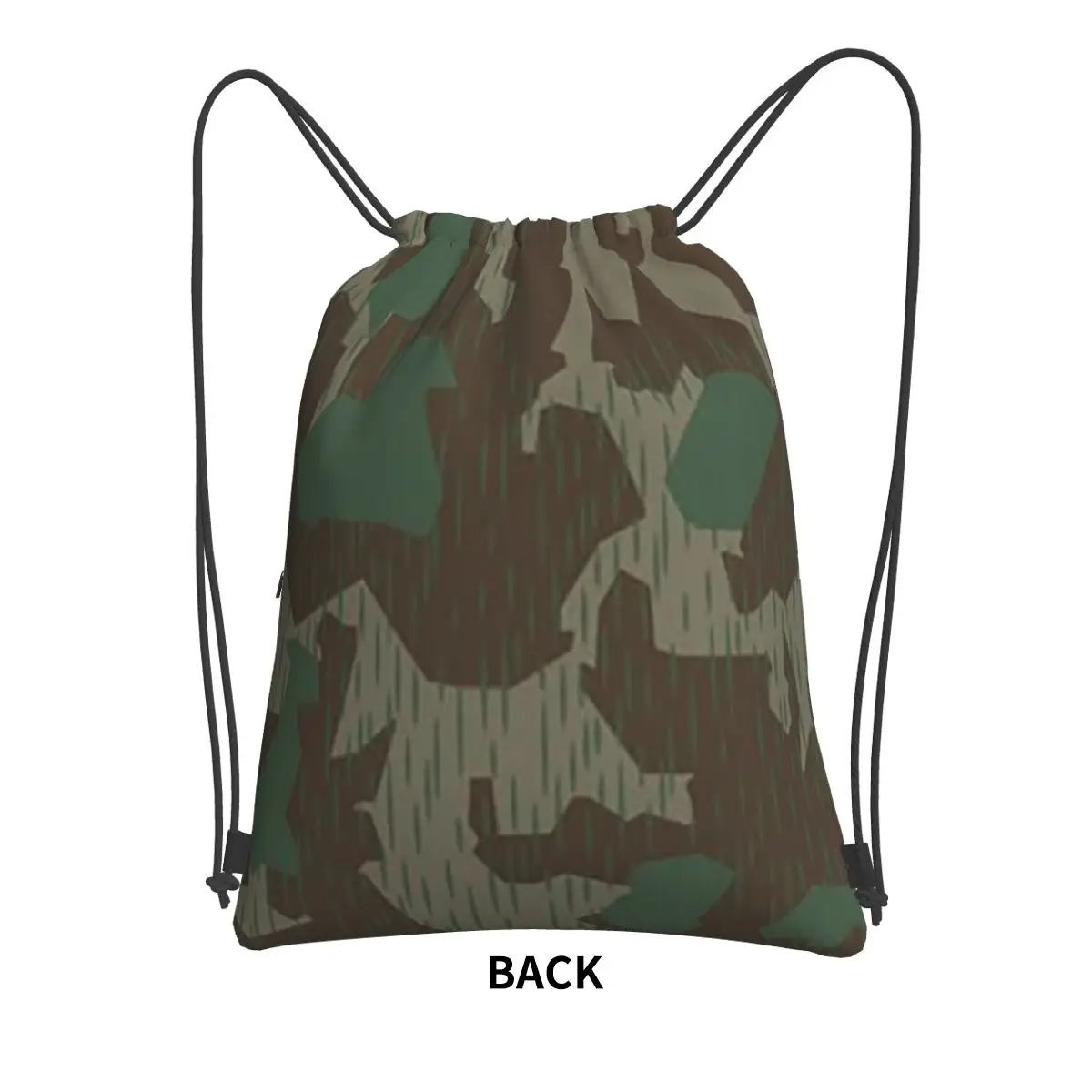 WW2 Germany Military Splinter Camo Splittertarn Camouflage Backpacks Casual Drawstring Bags Sundries Bag Book Bags for Man Woman