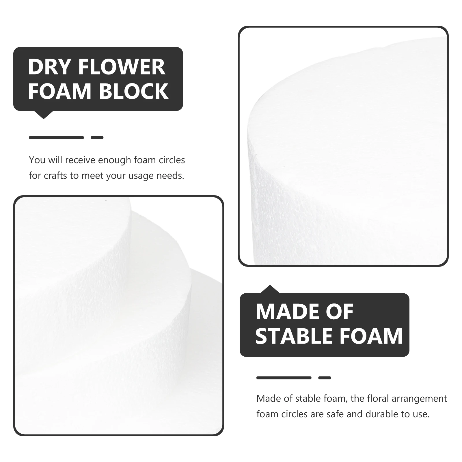 Discos de espuma para manualidades, suministros redondos con arreglo Floral, círculos decorativos DIY, bloques de ladrillos de flores secas, pastel estable, seguro y duradero, 3 uds.