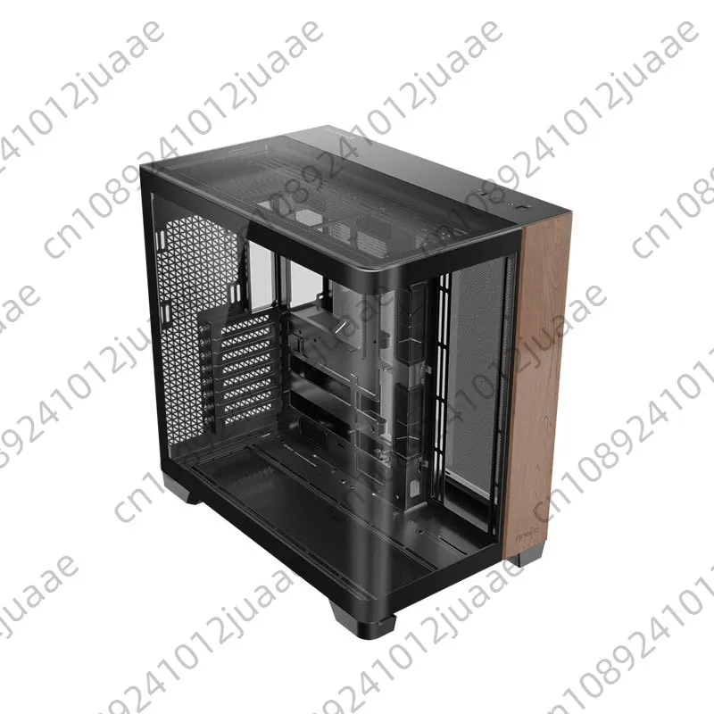 C8 Curve Wood ATX Vertical Gaming Computer Case & Tower Aluminum Construction With Tempered Glass For PC/Desktop Gamers