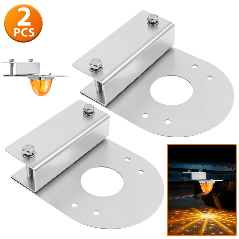 2Pcs Universal Watermelon Light Bracket Stainless Steel Watermelon Light Under Glow Frame Bracket No Drilling Pickup Accessories