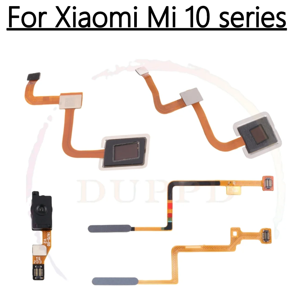 100% Original For Xiaomi Mi 10 Pro 10T Pro 10 Lite Ultra Fingerprint Sensor Home Return Key Menu Button Flex Ribbon Cable