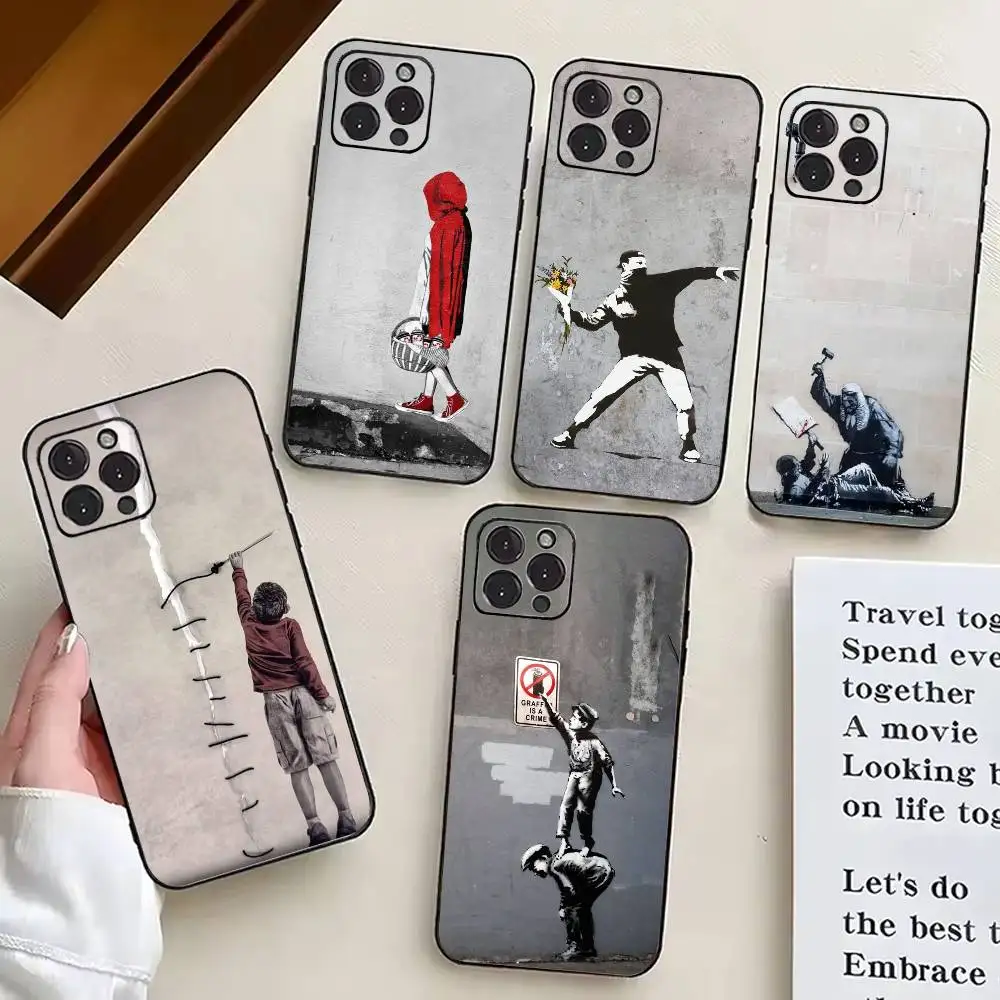 

G-Graffiti A-Artist B-Banksy Phone Case Silicone Soft For IPhone 17 16 15 14 13 12 11 X XR Plus Pro Max Plus