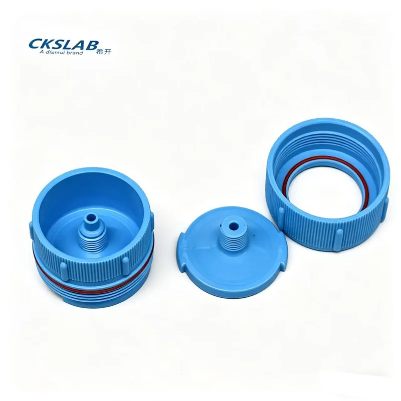47mm Replaceable Membrane Filter PP Shell High Pressure Steam Sterilization Upper And Lower Hose Connection