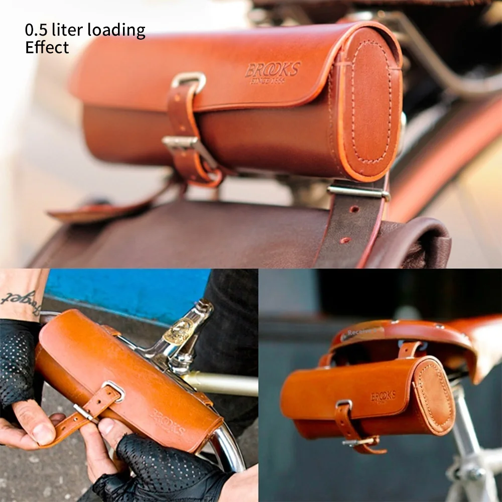 

British BROOKS retro car leather cushion bag CHALLENGE bicycle saddle seat tube bag tool tail bag