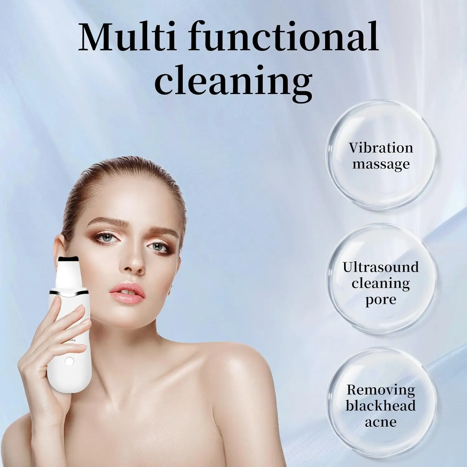 3種類の黒ずみ除去ツール - 深い汚れを落とすための皮膚角質除去フェイシャルスクレーパー、防水、充電式