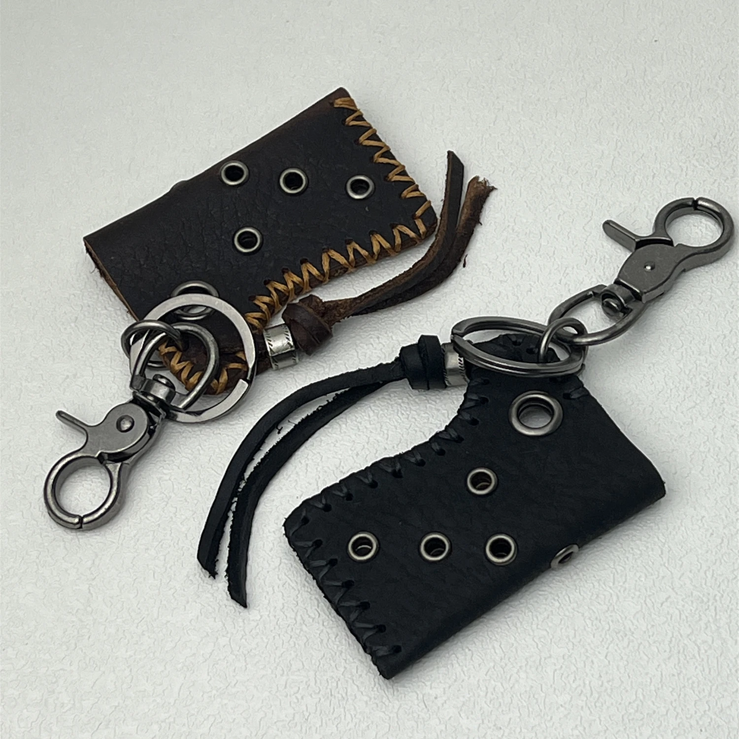 High End Street Woven Keychain New in Sewing Leather Holster Retro Style Pendant waist Accessories