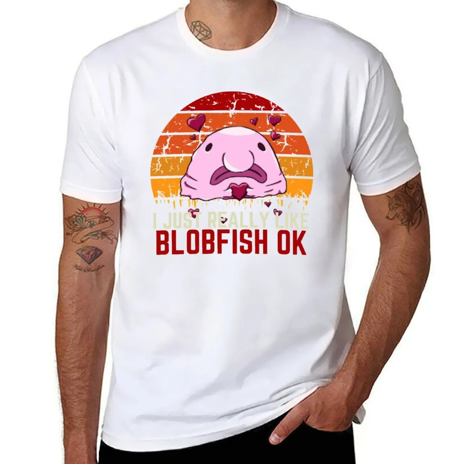 

retro vintage I Just Really Like Blobfish OK, Love Blobfish T-Shirt t shirt for man 100 percent cotton T-Shirt