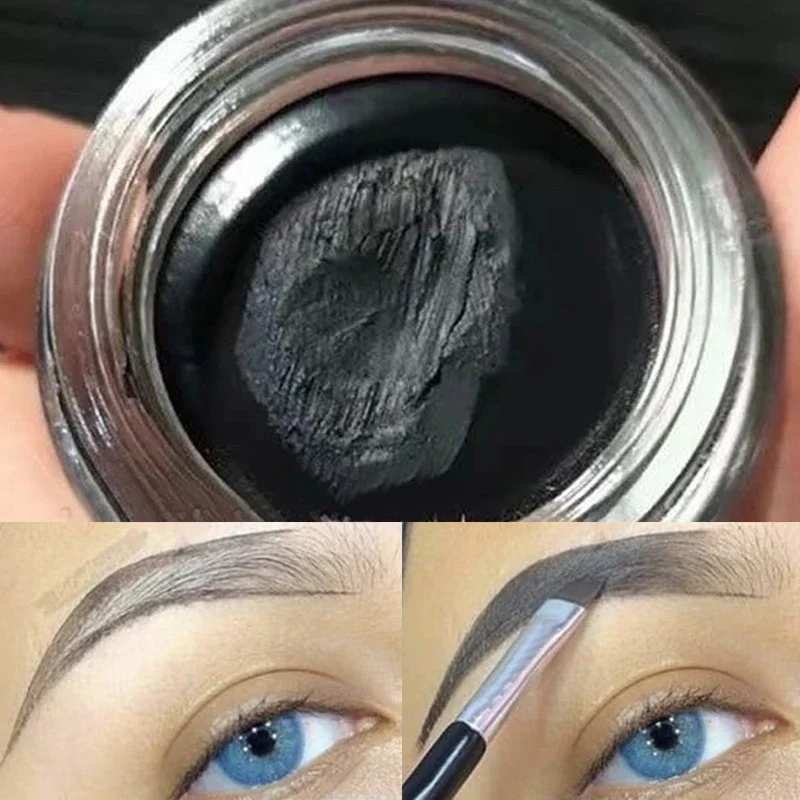 Matte Wilde Wenkbrauwcrème met Borstel 3D Natuurlijke Bruine Zwarte Tint Wenkbrauwversterkers Gel Wax Waterdicht Blijvende Oogmake-up Cosmetische