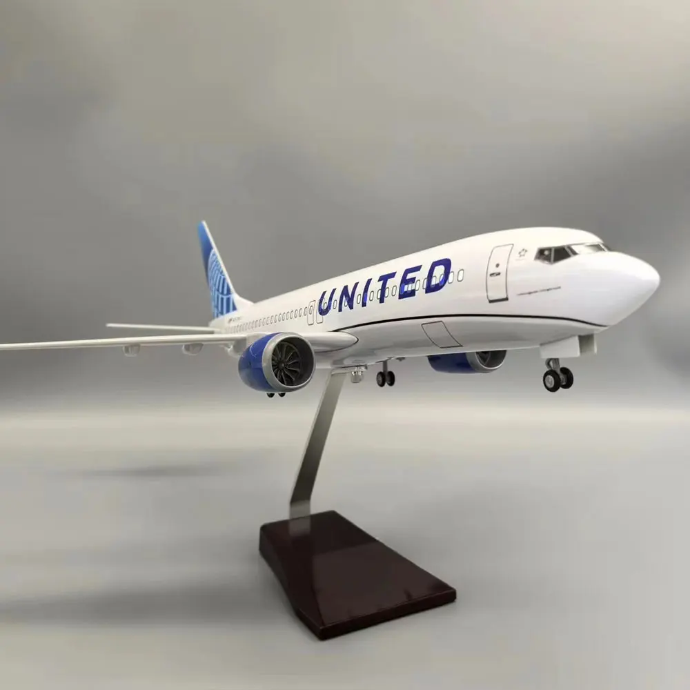 Boe-ing 737 B737 MAX New Aircraft United Airlines 47CM Diecast Model Airplane With Plastic Model For Collections And Displays De