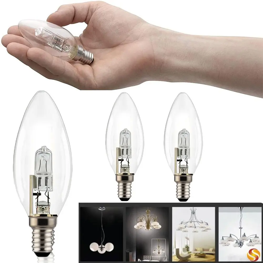 

Practical Indoor E14 E27 C35 28W/42W Reflector Light Lamps Halogen Bulbs Replace Spotlight Bulbs candles pointed bulbs