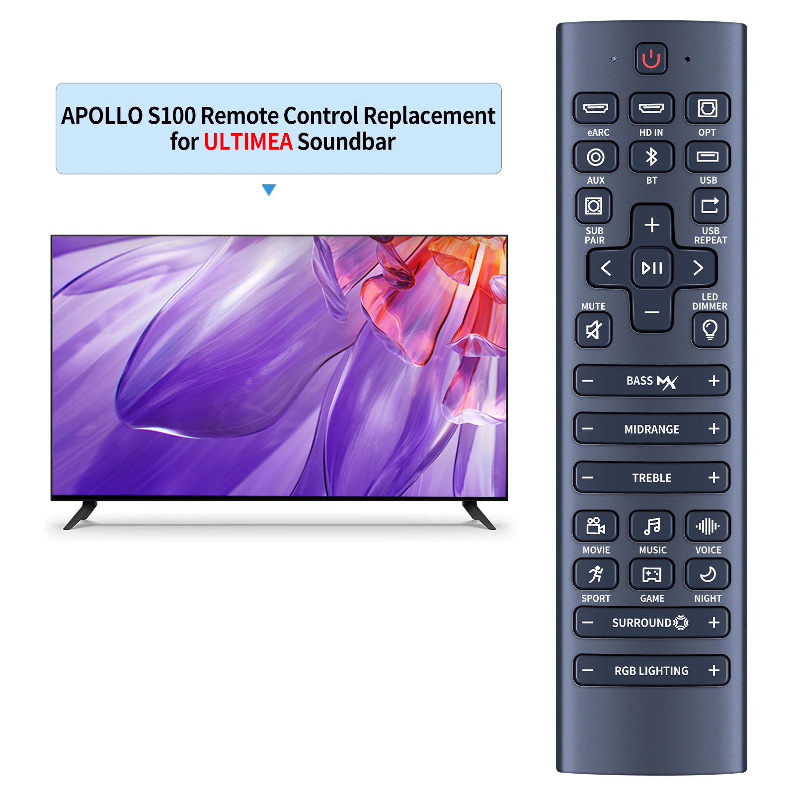 New Remote Control For ULTIMEA Apollo S100 Soundbar System