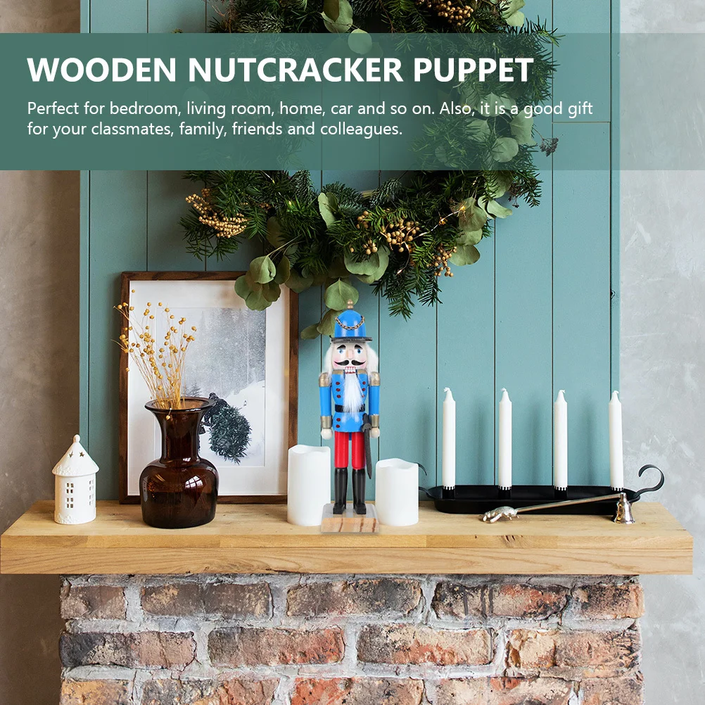 

Nutcracker Soldier Xmas Christmas Decor Wooden Nutcracker Desktop Ornament Holiday Party Supplies Vintage Home Decoration