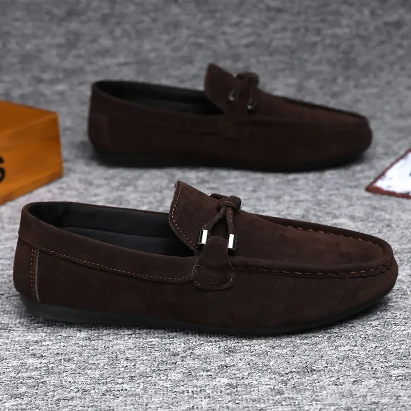 

Коричневые мягкие мужские повседневные туфли без шнуровки в британском стиле из воловьей кожи, классические оригинальные туфли из искусственной кожи, новинка в обуви, элегантные кожаные туфли для мужчин