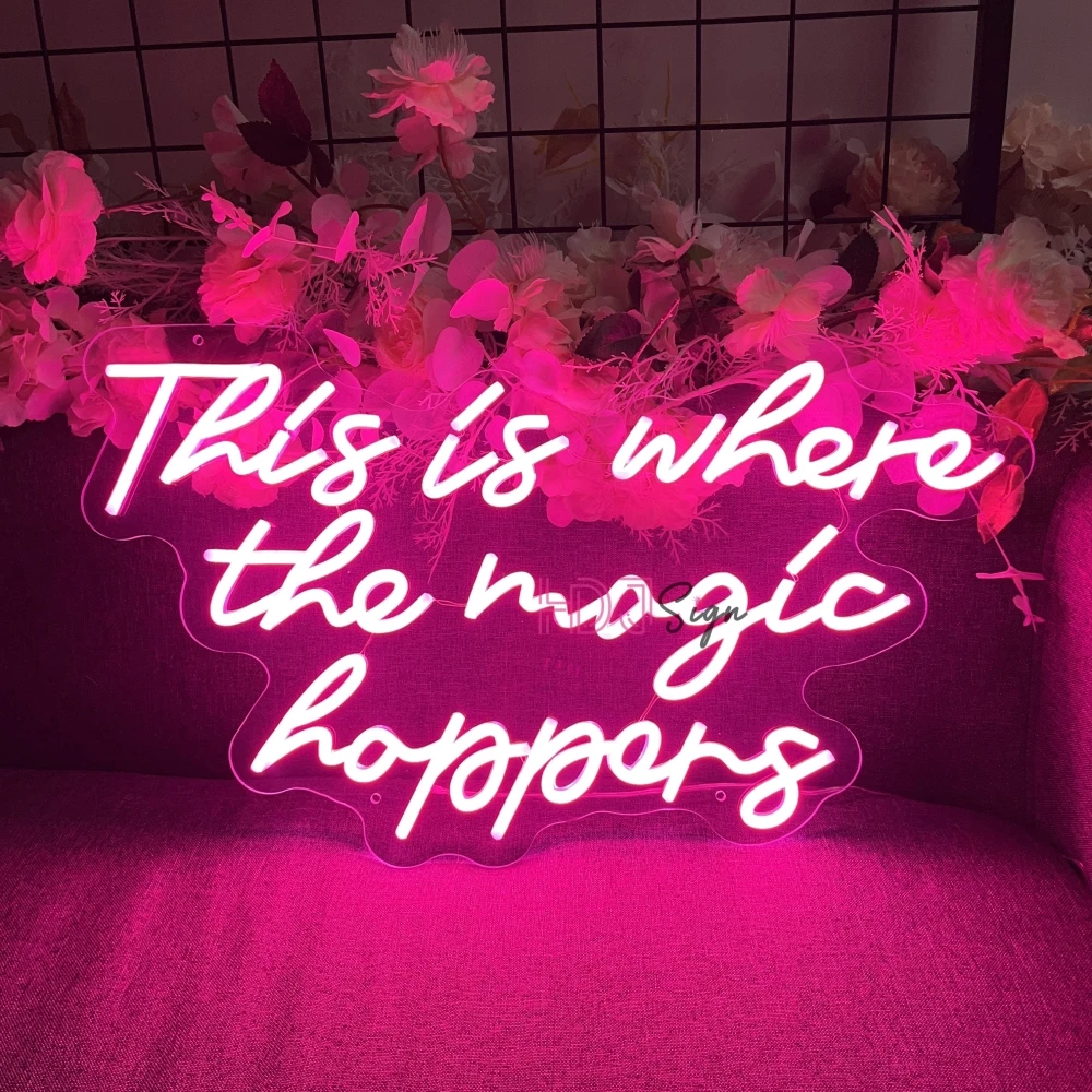 

60cm This Is Where The Magic Happen Neon Sign Light Aesthetic Room Decor Bedroom Neon Led Sign Wedding Decor Wall Art Neon Light