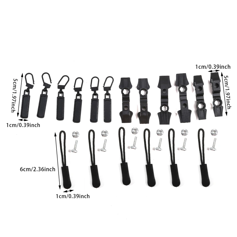 Universal Zipper Puller Detachable Instant Repair Kit Zipper Head Replacement Jacket Bags Coat Zipper Slider Pulls Sewing Tools