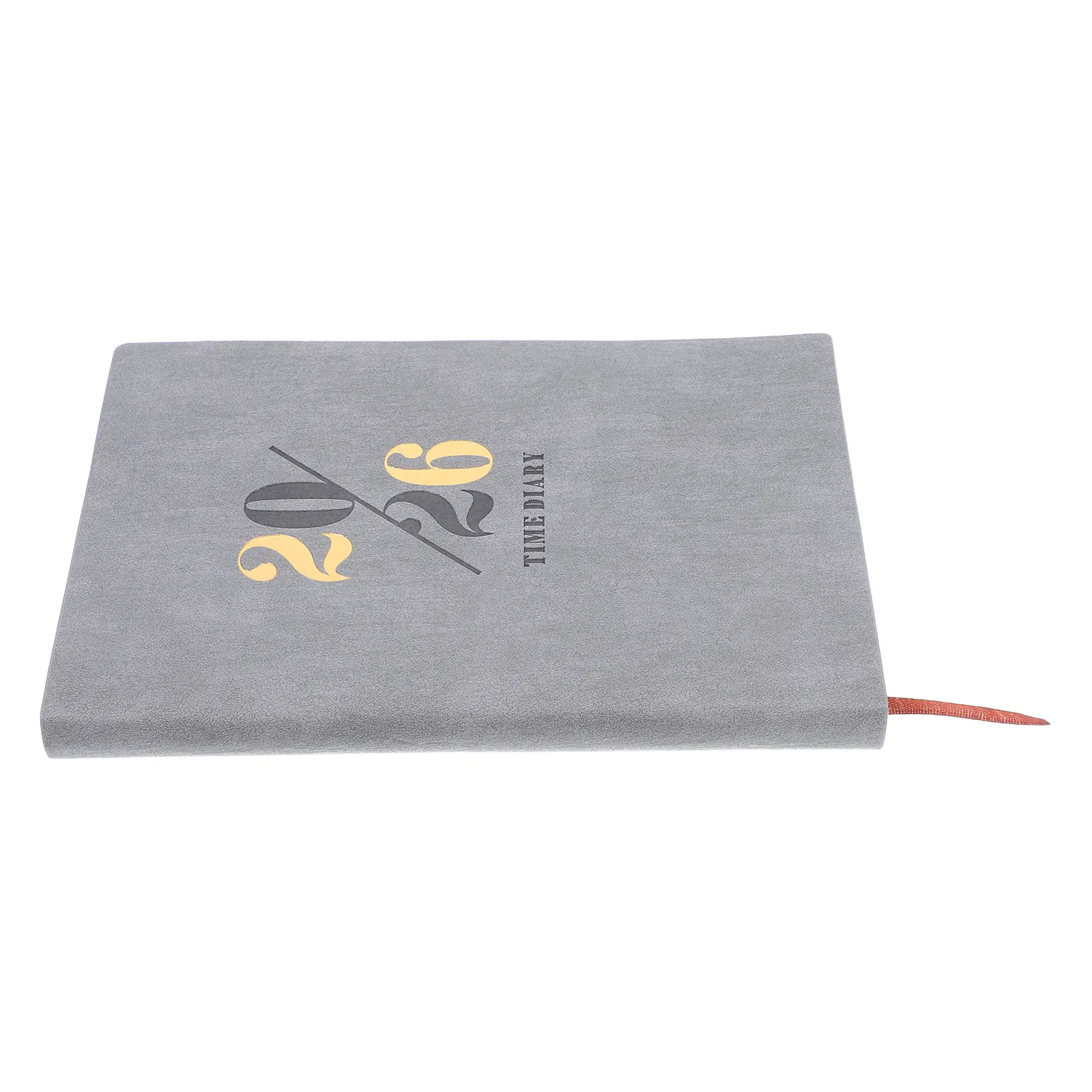

2026 Schedule Planner Notebook Diary Journal Grey Hardcover Monthly Tabs Rounded Corners Thick Paper Appointment Book College
