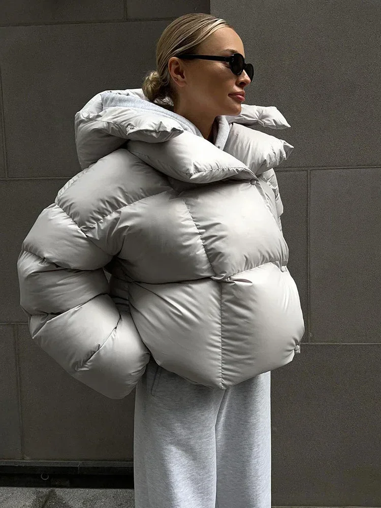 Thick Parkas Long Sleeve Top Women Autumn Winter Warm Coat Women's Street Fashion Hoodies Woman Cotton-padded Jacket