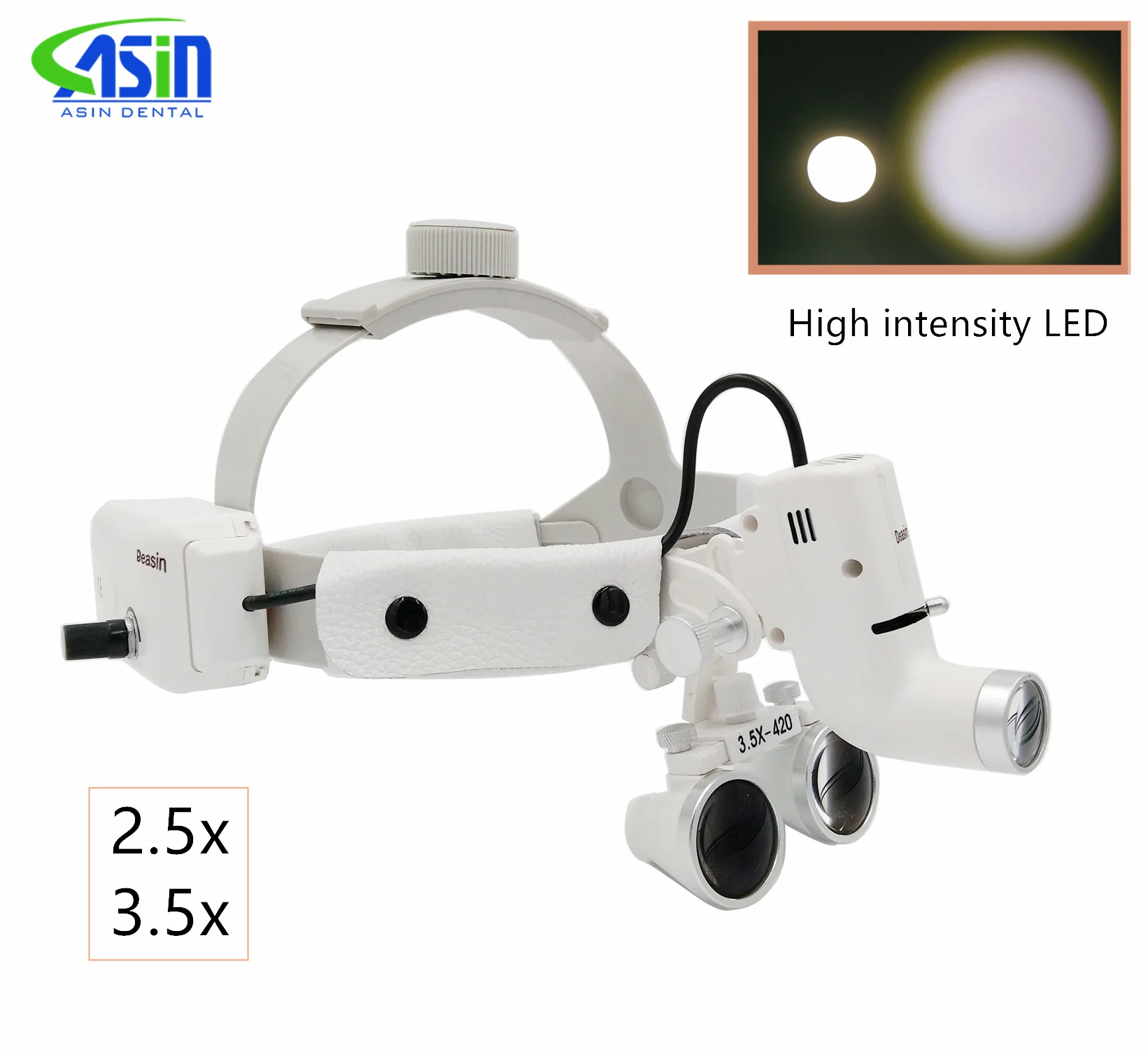 2.5x/3.5x Dental Binocular Magnifier Loupes With 5W Focusing Headlight Dental LED Surgical Loupes Dental Lab Equipment