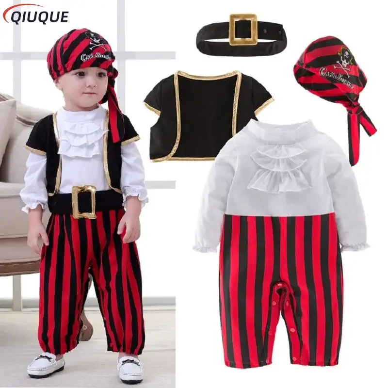 

Pirate Captain Cosplay Costume Baby Romper Boys Bodysuits Christmas Fancy Clothes Halloween Costumes Kids Children Jumpsuits