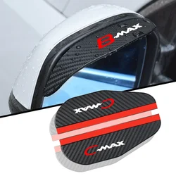 2Pcs car accessoires Awnings Shelters Rearview Mirror Rain Cover Carbon Fiber Side For Ford CMAX BMAX SMAX sticker Accessories