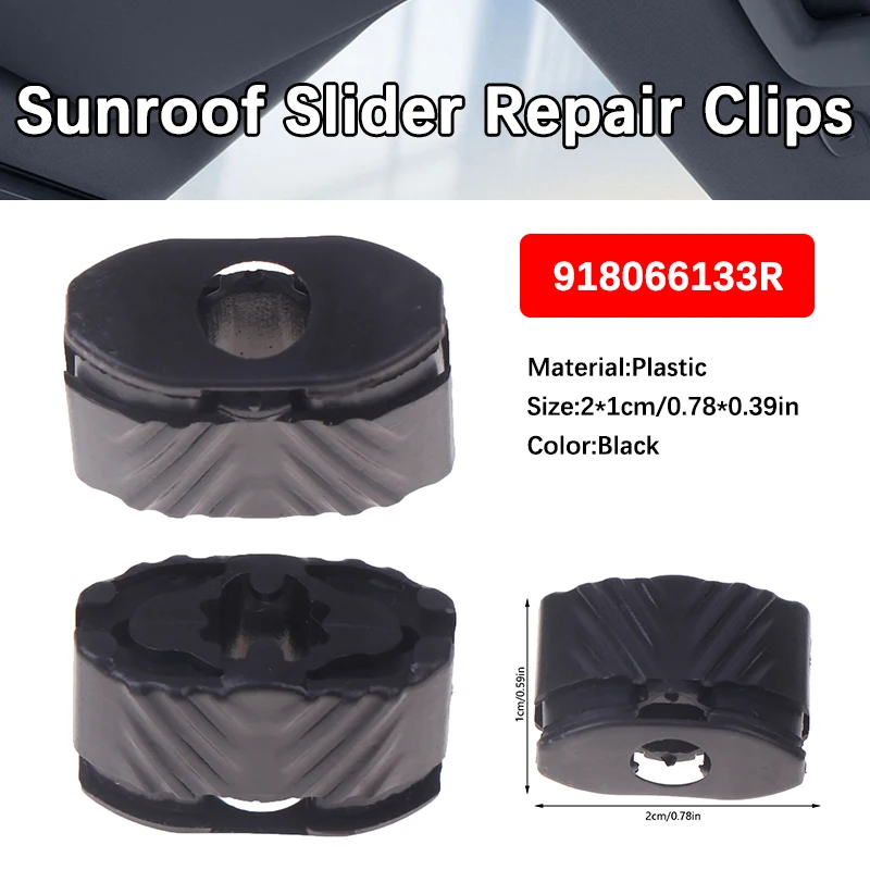 

918066133R Sunroof Slider Repair Clips For MK2 7701209744 Sunroof Glass Clip Slider Sunroof Assembly Bracket black 1pc plastic