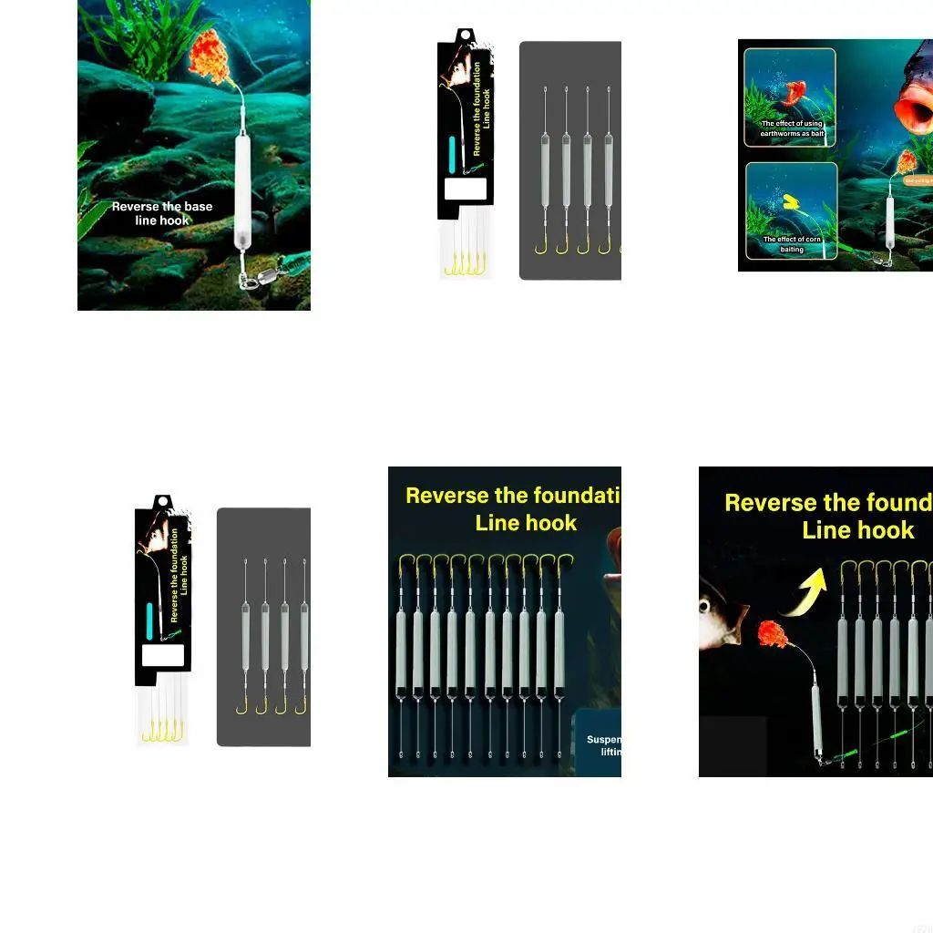 5pcs شائكة التعليق تعليق الصيد أصوات الشعر سحر صيد جاهزة لاستخدام ملحقات معالجة الصيد في المياه المالحة 157D